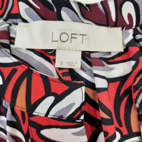 Ann Taylor LOFT Long Sleeve Flowy Top Red Purple Orange Size‎ Small - Picture 6 of 7